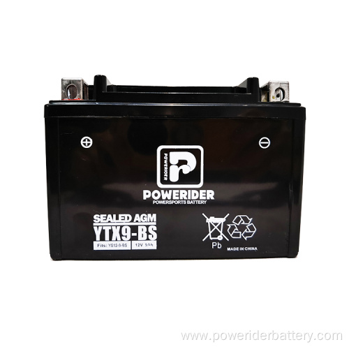 12v 8ah YTX9-BS mf lead-acid motorcycle starter battery